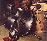 Gerrit Dou Famous Paintings - Officer of the Marksman Society in Leiden - detail